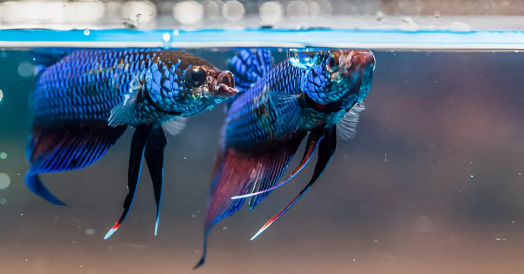 blue rim fish in aquarium